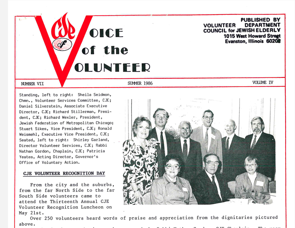 1986 Volunteer Newsletter