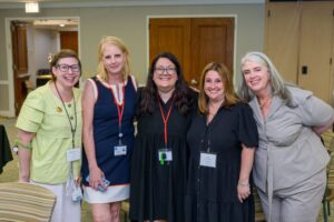 Annual Meeting 2025, Rabbi Michelle Stern, Paisley Valentincic, Betsy Bauer, Jennifer Weininger, and Laura Frankel